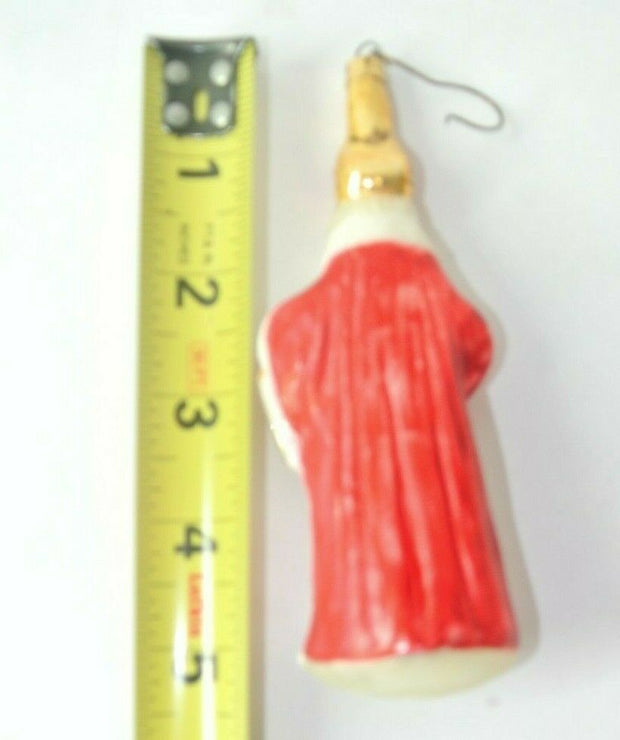 Christopher Radko Santa w/ Book Christmas Tree Ornament Red and Pink