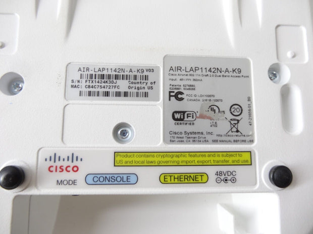 Lot of (3) Cisco AIR-LAP1142N-A-K9 Wireless Access Point