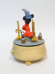 Disney Anri Toriart Woodcarved Music Box Mickey: The Sorcerer's Apprentice w/Box