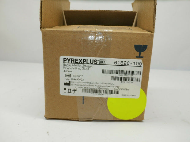Pyrexplus 61626-100 Media Storage Bottles 100mL, PVC Coating GL45, Case of 4