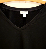 Garnet Hill Womens Dress Black Size Small 1/4 Sleeve V-Neck, Great Cond