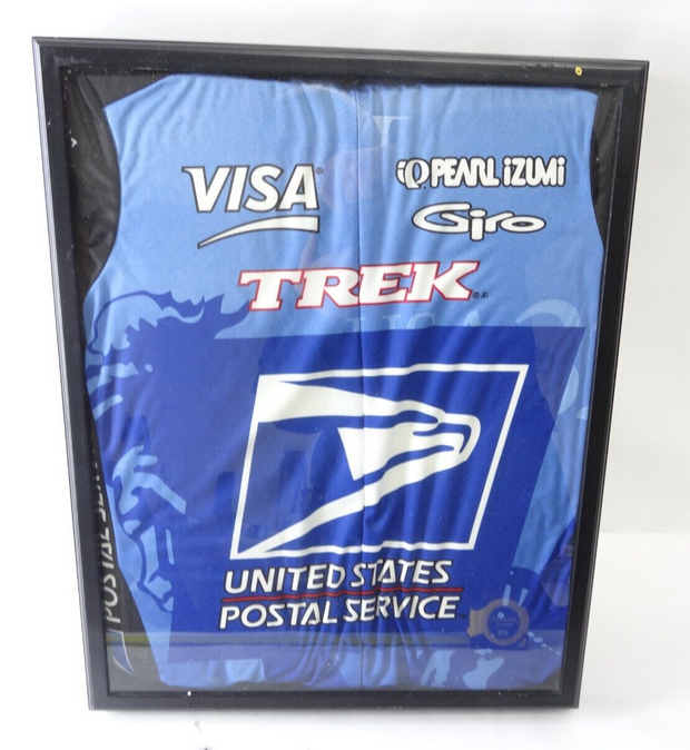 Vintage Framed Tour De France Jersey USPS Trek Visa Giro Pearl Izumi