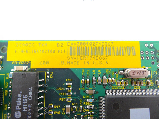 3COM 3C905C-TXM Ethernet Adapter FAB 02-0237-000 Rev.3 10/100 PCI