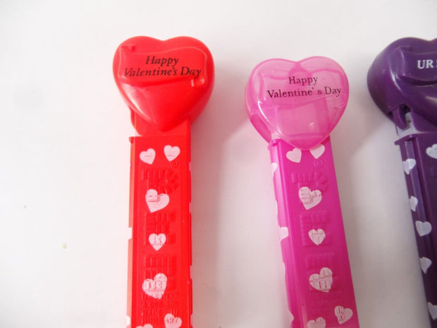 Set of 3 Valentine's Day Heart Candy PEZ Dispensers