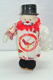 Vagabond Clown 17" Figurine, St. Louis Cardinals Outfit White Elephant Gift