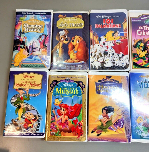 Lot 13 Disney VHS Collection Aladdin, Peter Pan, Lion King, Mermaid, Alice, Etc