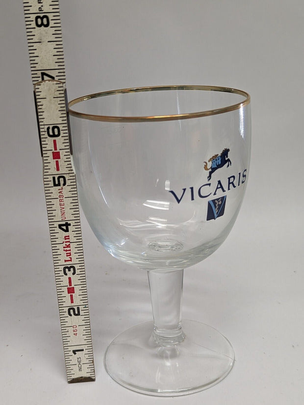 Vicaris 33cl Belgian Beer Glass,  Gold Rim, Brauerei Dilewyns - Case of 6