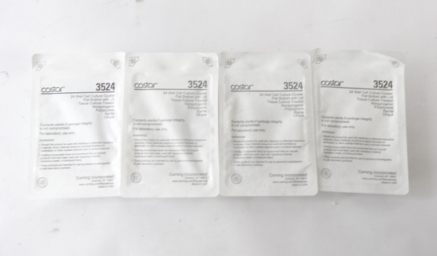 Corning Costar 3524 24-well TC-Treated Cell Culture Plates, Sterile, Lot of 4