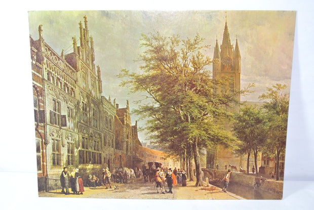 Old Church, Delft by Cornelius Springer - 24" x 18" Vintage Lithograph Print