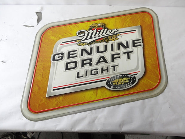 Miller Genuine Draft Light Large Metal Sign Tin Tacker