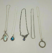 Jewelry For Charity! Qty 5 Chico's Necklaces, Sterling Silver, Pendants, Nice!