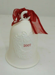 Hallmark Keepsake 2007 White Porcelain Bell Christmas Ornament