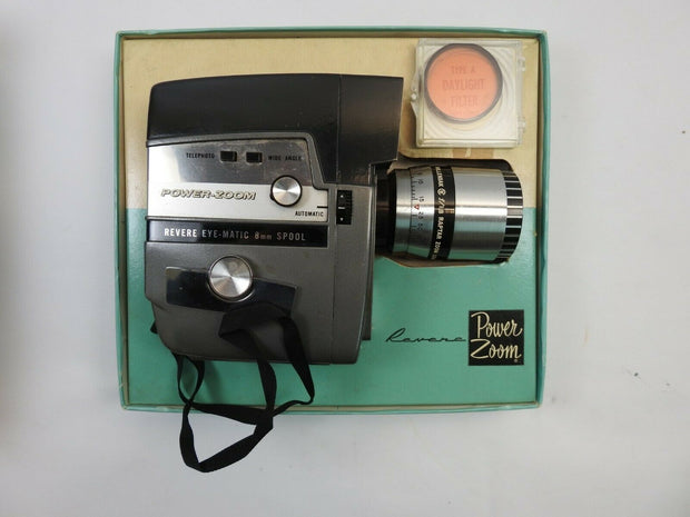 Vintage Revere Power Zoom Electric Eye-Matic 8mm Movie Camera