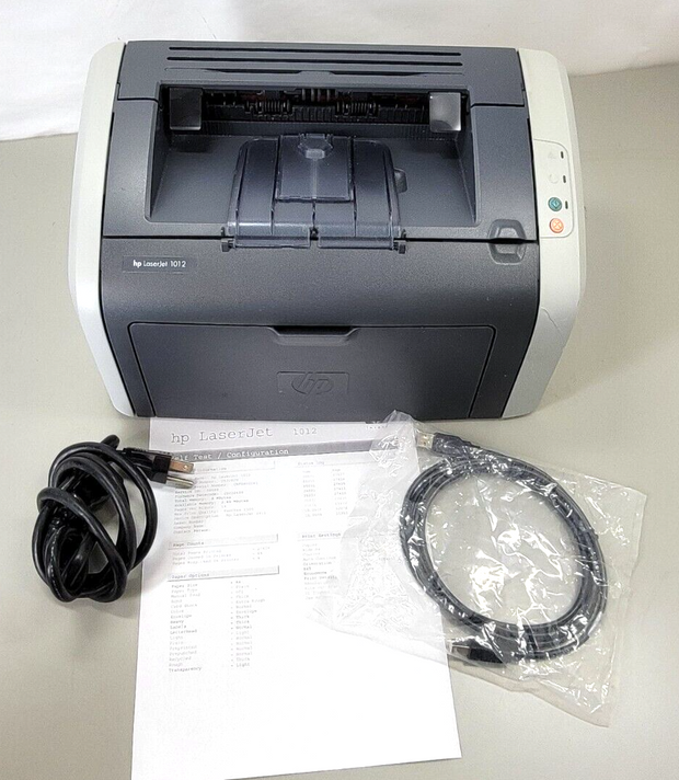 HP LaserJet 1012 Workgroup Laser Printer 27k PG Ct, Tested, w/ Cables