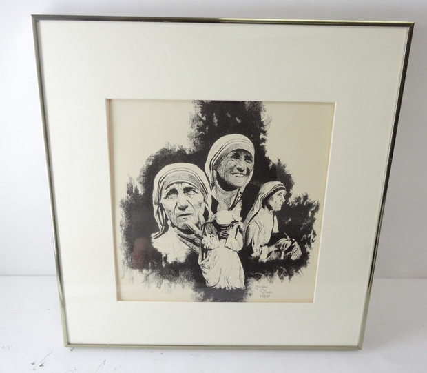 Framed Mother Teresa Print by Gordon Glass 1989