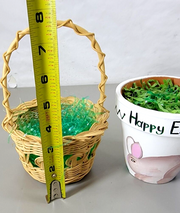 Three 3 Small Wicker / Clay /  Metal Easter Baskets, Very nice!