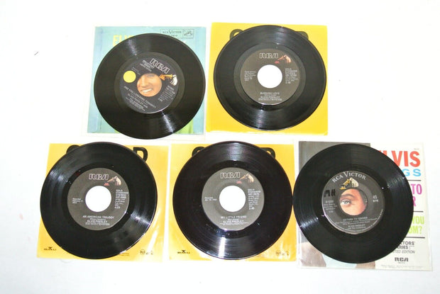 Lot of (5) ELVIS PRESLEY 45 RPM 7" Single Vinyl Records, RCA Records
