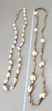 2 Handmade Necklaces, Sea shells  / Conch, Luau Lei Necklaces, Great Shape!