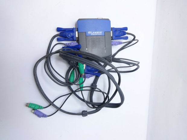 Linksys ProConnect 2-Port Compact KVM Switch PS2KVM2 w/ Cables