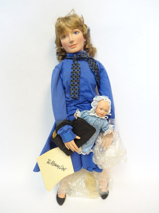 Vintage 1989 CJ Designs Mommy Doll Blonde Off To Work 22" Tall New in Box