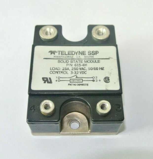 Teledyne Solid State Module 614-4H Load: 25A, 250 VAC, 50/60 Hz Control 3-32 VDC