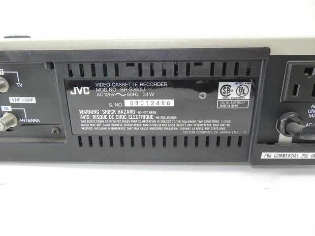 RARE Vintage JVC SR-S360U S-VHS SVHS Pro Editing VCR - FOR PARTS / REPAIR
