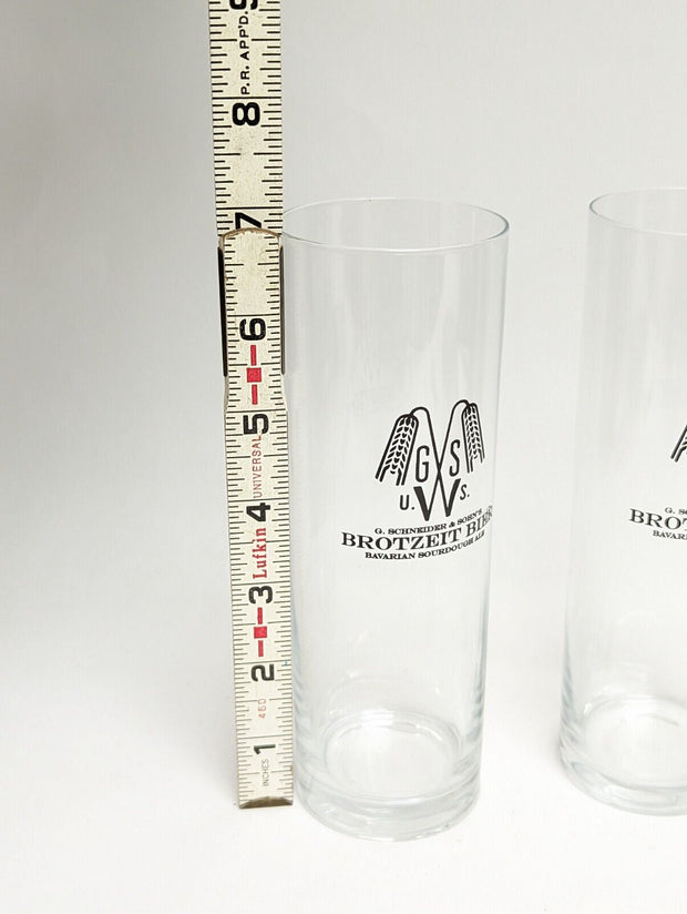 Schneider's Brotzeit Bavarian Sourdough Ale Beer Glass, Black Logo - Set of 2