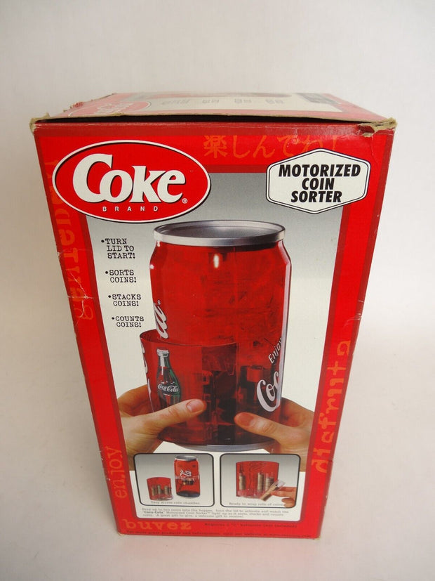 Vintage Coca Cola Coke Motorized Lighted Coin Sorting Bank w/Box