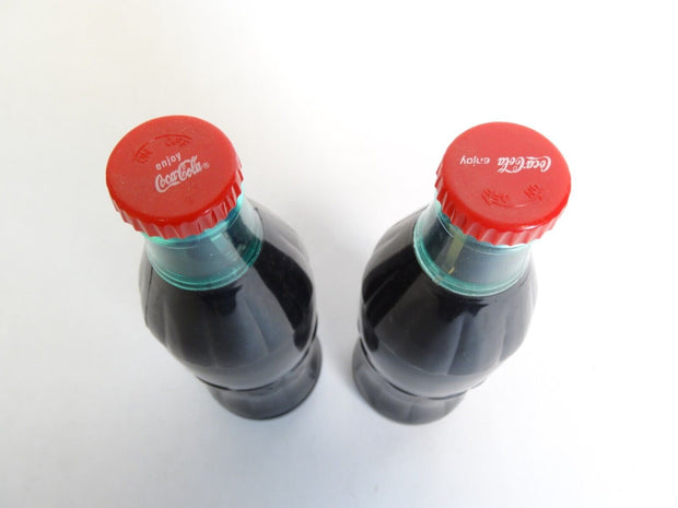 Lot of 2 Coca Cola Collectible Plastic Flashlight Coke Bottles