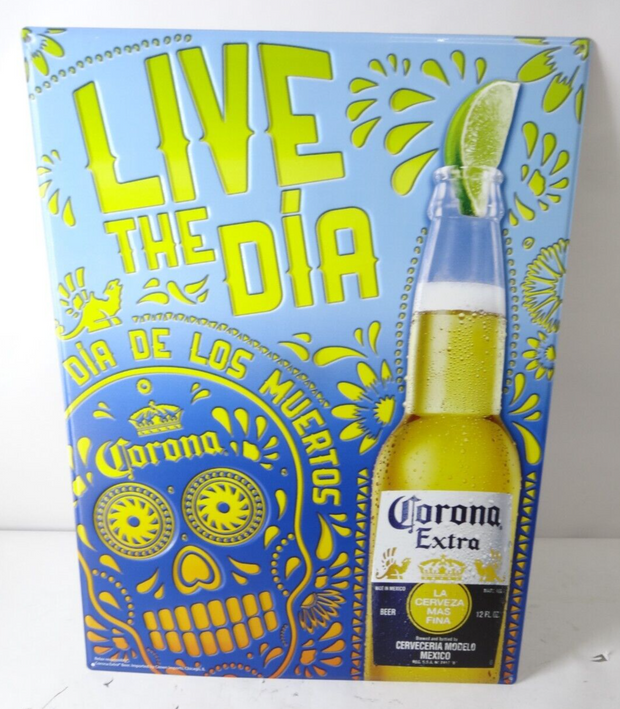 Live The Dia De Los Muertos Corona Extra Metal Sign Mexican Beer Decor