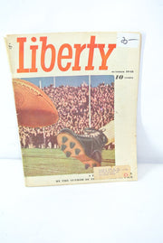 Liberty Magazine October 1948 Kick Off Time Cover, Lots of Vintage Ads!