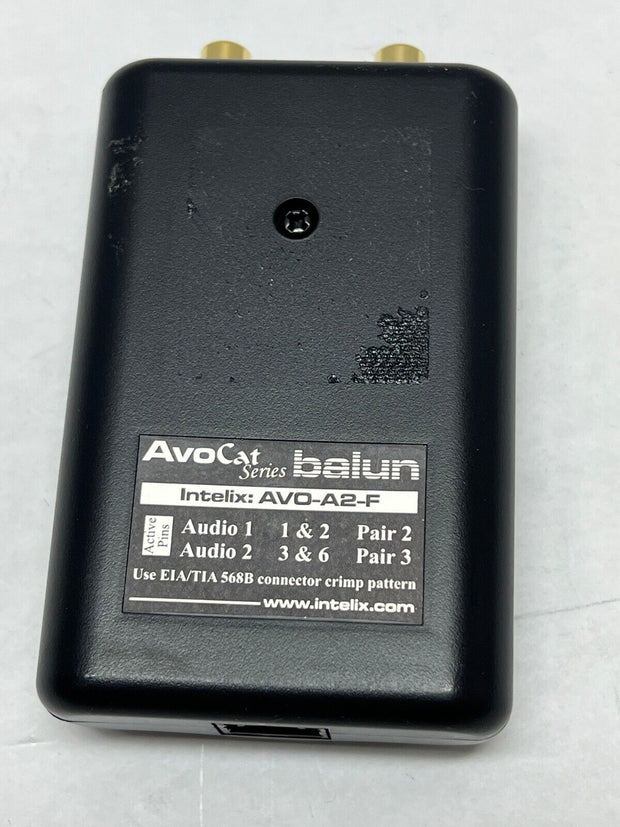 Intelix Avocat Cat5 Stereo Audio Modular Balun AVO-A2-F & 2 RCA to Aux Cords
