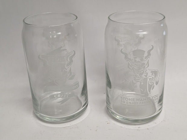 Stone Brewing Co. True Independent Craft Stone Wants You Beer Glass - Pair