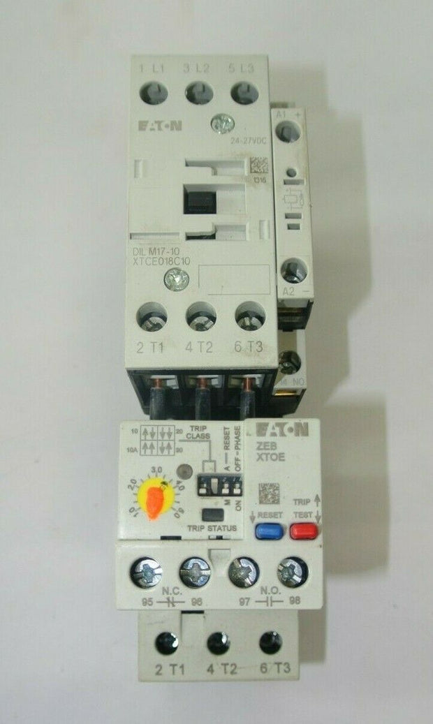 Eaton 120VAC Non-Reversing IEC Magnetic Contactor 3P w/ Overload Relay ZEB XTOE