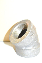 Galvanized Iron 45 Degree Elbow, 1-1/4" x 1-1/4" FNPT Pipe Fitting