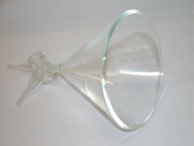 Glass Funnel with missing stopcock, tubulations, 60 deg and 58 deg angled funnel