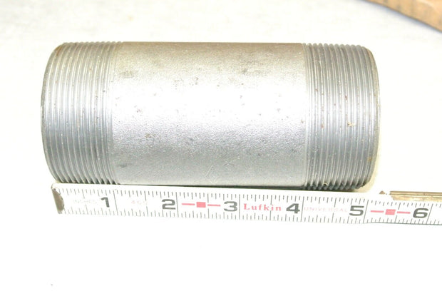 Steel Nipple Threaded Pipe Fitting, 2-3/8" OD x 5" Length