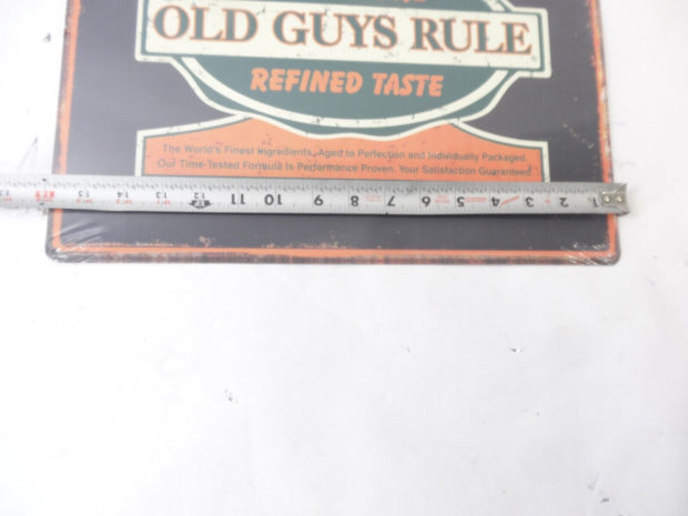 100% Pure Old Guys Rule Refined Taste Metal Beer Bar Sign Decor