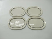 Oneida Espree Oval Platter 10.25" x 7.5" x 1" Cream, Black Stripes, Lot of 4