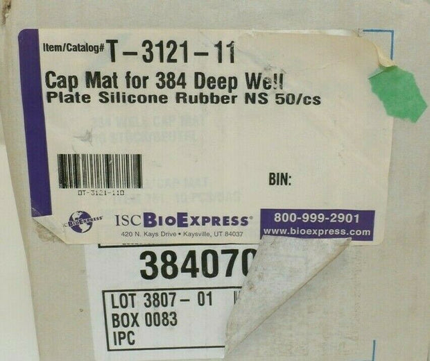 BioExpress Cap Mat for 384 Deep Well Plate T-3121-11, Lot of 10 Sheets