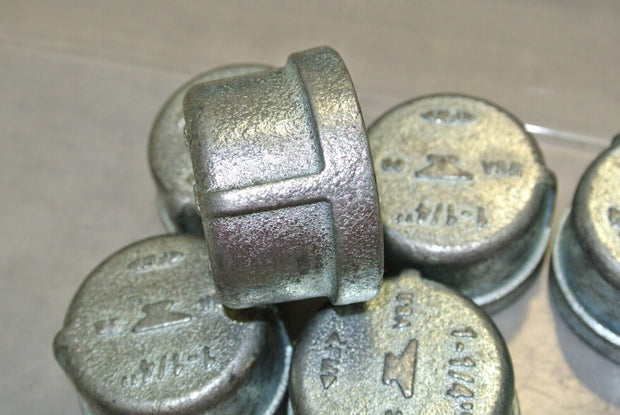 Anvil Round Cap, 1-1/4 in, Malleable Iron, Female NPT, Class 150 - Lot of 6