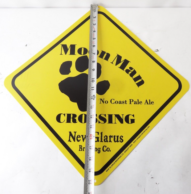 Wisconsin New Glarus Brewing Moon Man Crossing No Coast Pale Ale Plastic Sign