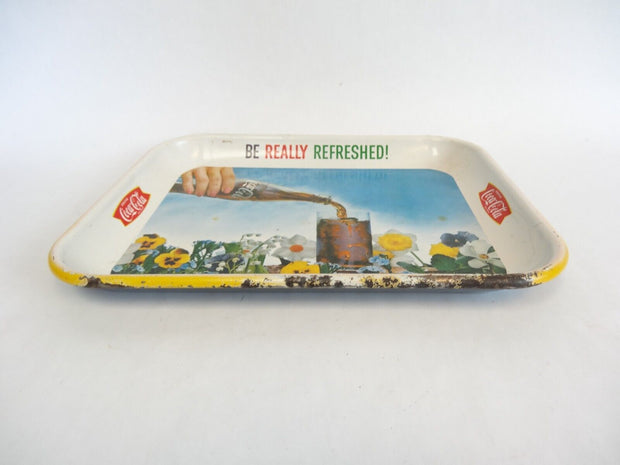 Vintage 1961 Coca Cola Be Really Refreshed Rectangle Advertising Serving Tray