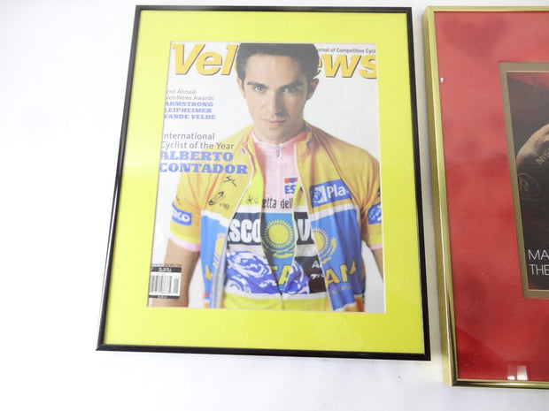 Set of 2 Vintage Tour De France Framed Prints Madone Alberto Contador