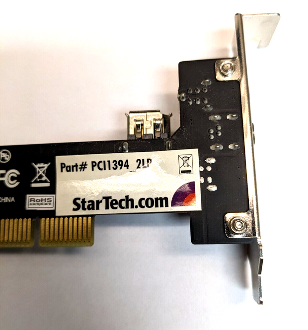 Genuine Star Tech PCI 1394A FireWire Adapter Card PI26306-8X3C PI26306-8X2C