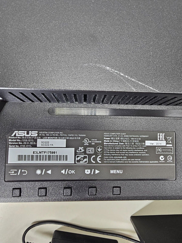 ASUS SD222 21.5" 60HZ IPS FHD Digital Signage Monitor w/ Media Player (SD / USB)