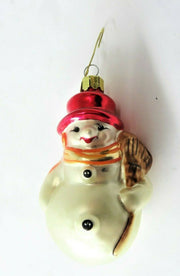 Christopher Radko Christmas Gem Style Ornament Snowman Red Top Hat