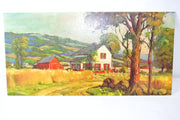 PEACEFUL VALLEY by Philip Shumaker, 24" x 12" Vintage Lithograph Print