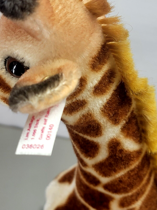 Steiff 24" Brown Flecked Mohair Giraffe On Wheels #036026 W/ COA & Box #140/1000