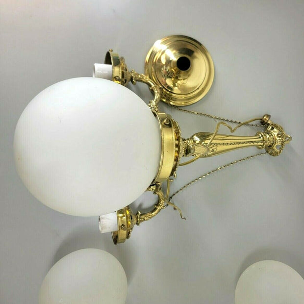 Vintage Art Deco Ceiling Brass Chandelier